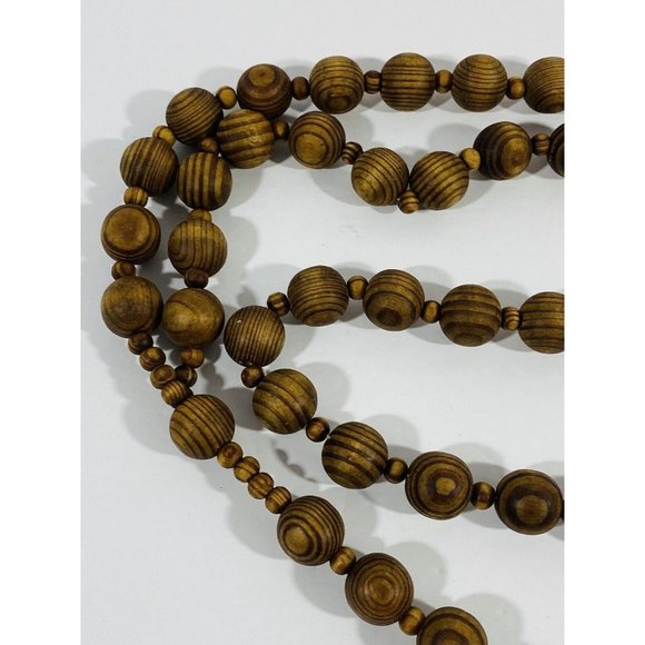 Vintage Wooden Wall Wood Bead Rosary Catholic Crucifix Cross Prayers Christian - Picture 7 of 10